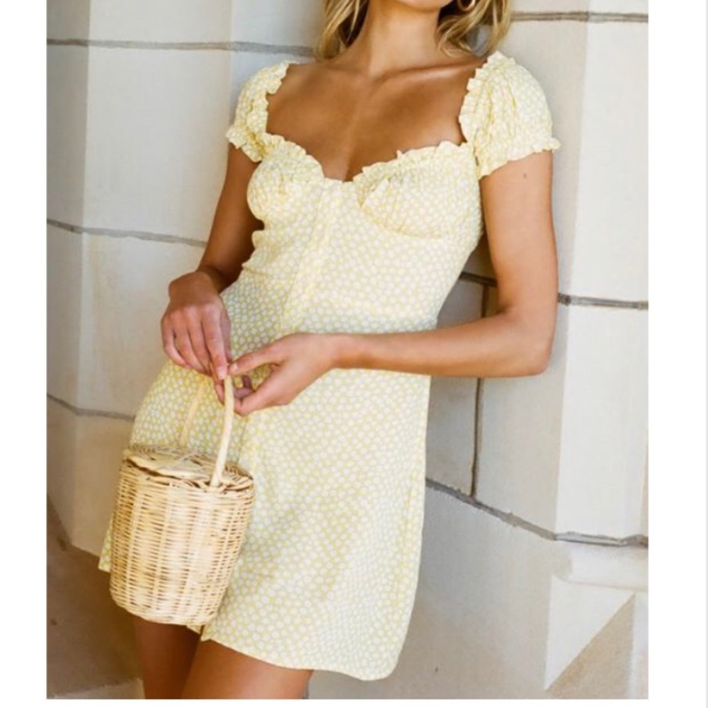 With Jean Yellow Mini Dress